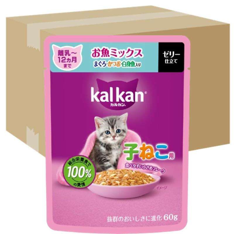 カルカン パウチ 子猫用 60g×12袋 お魚ミックス まぐろ・かつお・白身魚入り 離乳～12か月まで 子ねこ用 キトン ウェットフード キャットフード 総合栄養食 水分補給 毎日食べることを考え 10,961円