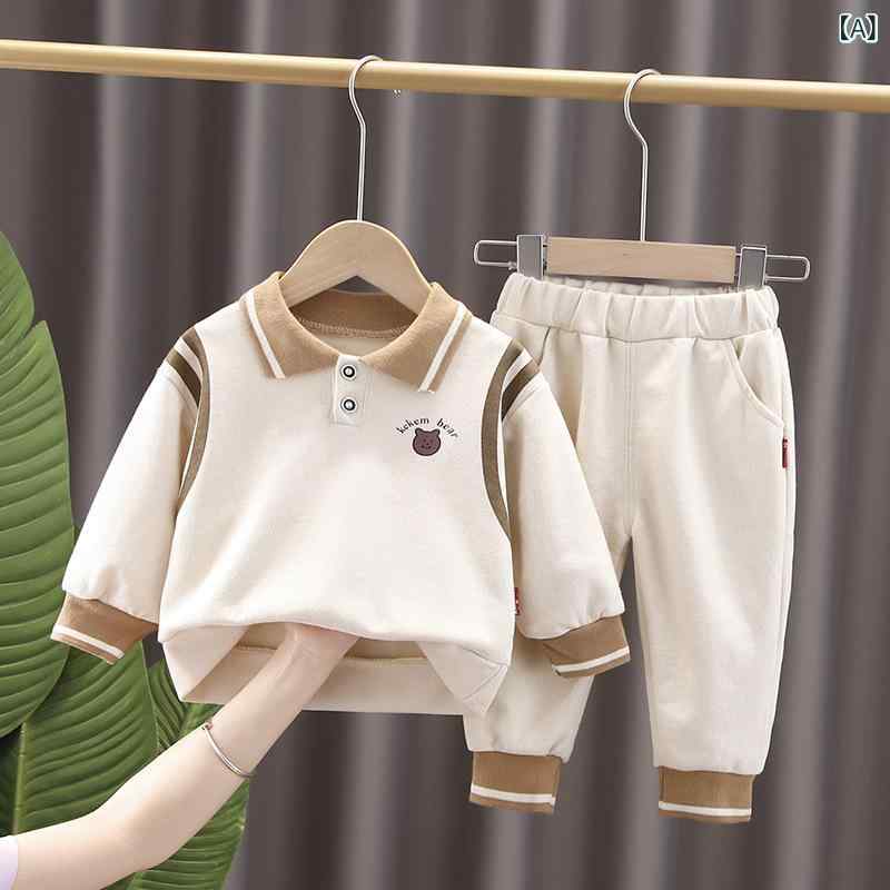 ベビー キッズ 長袖スウェット 上下セット 春秋 幼児 子供服 かわいい カジュアル 2点セット コットン