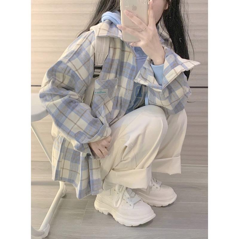 シャツ レディース 長袖 チェック柄 ブルー グリーン 通勤用 学院風 薄手 夏 春夏 軽量 高品質 気質 ゆったりシルエット トップス ブラウス 日常使い 吸湿速乾 接触冷感 再生繊維 デザイン性