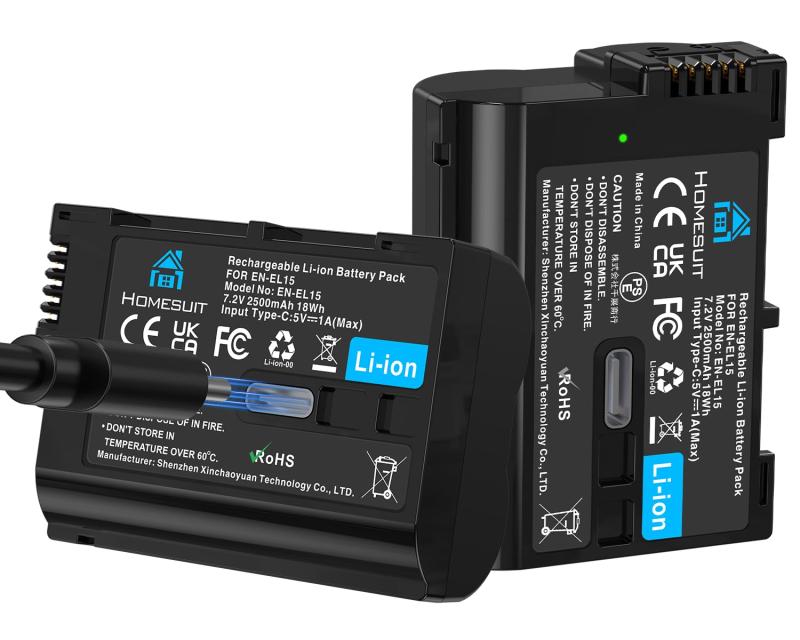Hmoesuit 互換バッテリー 2個 USB充電器セット急速充電 対応機種 Nikon