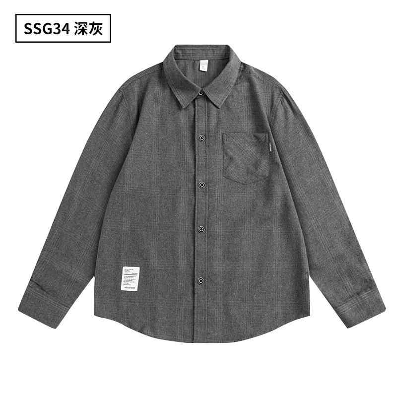 シャツ メンズ 男性用 長袖 格子柄 コットン混紡 カジュアル トップス ゆったり 厚手 普段使い 耐摩耗性 イージーケア ブラック 黒 グレー 灰色 ネイビー 紺 ピンク系 ブルー 青 M L XL 2XL 3XL 4XL