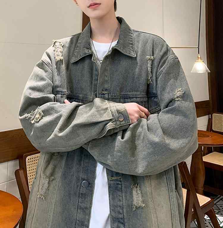 メンズ ジーンズ 上衣 厚地の外套 春夏 秋冬 耐磨 綿織物 長袖 薄型 ゆったり 影ぼうし 翻領 シングル乳ぶさ 裂け目処理 水洗いする処理 衣嚢 複数形 日常 使い走り 出で立つ 着付ける 返り咲き 青色 黒いこと薄墨色 若い衆 心地好い 表どおり 表現スタイル メンズファッション-スーツ・セットアップ