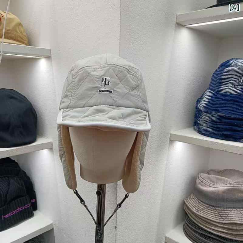 帽子 男性用 女性用 秋冬 防寒 保温 アウトドア キャップ サイクルキャップ 小顔効果 耳あて付き フライトキャップ ホワイト ブラック コットン
