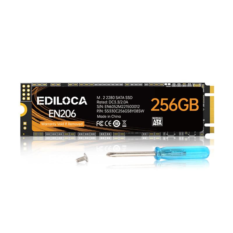 EDILOCA EN206 SSD M.2 2280 3D NANDフラッシュ搭載 SATA III 6Gbps エラー訂正機能 低消費電力 耐衝撃 内蔵型SSD 3年