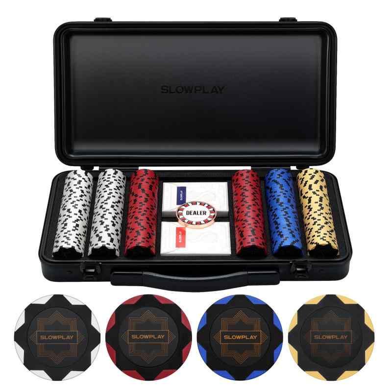 SLOWPLAY Nash クレイポーカーチップセット 14g テキサスホールデム と耐久性に ポリカーボネート製ケース ポーカープレイヤーへのギフト