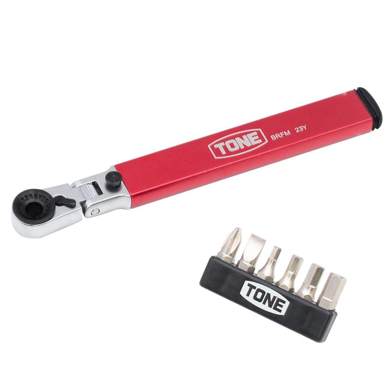トネ(TONE) マガジン付首振ビットラチェットセット BRFM6S ビット二面幅6.35mm 内容7点