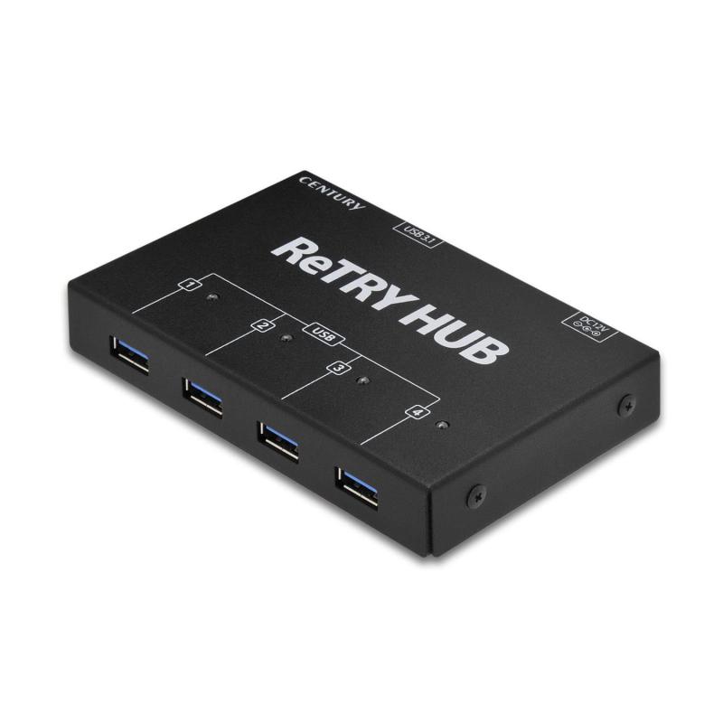 センチュリー センテック USBデバイス接続制御機能搭載 4ポートUSB3.1Gen1対応ハブ 「ReTRY HUB (リトライハブ) 」 CT-USB4HUBV2_FP