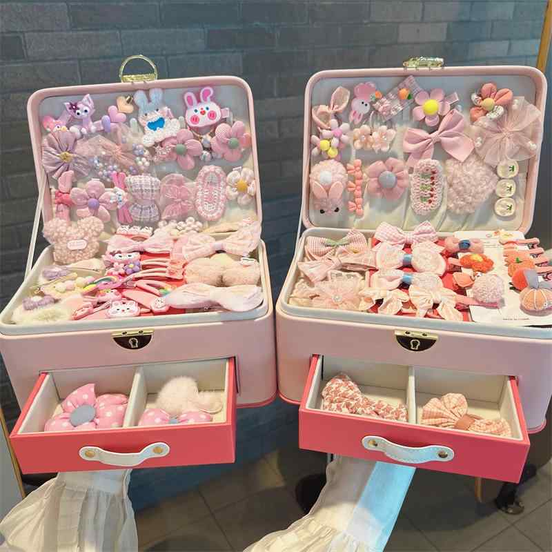 ヘアアクセサリー 子供 女の子 キッズ ヘアクリップ ヘアゴム セット プリンセス ギフト ボックス 花柄 リボン 動物 モチーフ かわいい 髪飾り 3歳 4歳 5歳 6歳 7歳 8歳 9歳 10歳