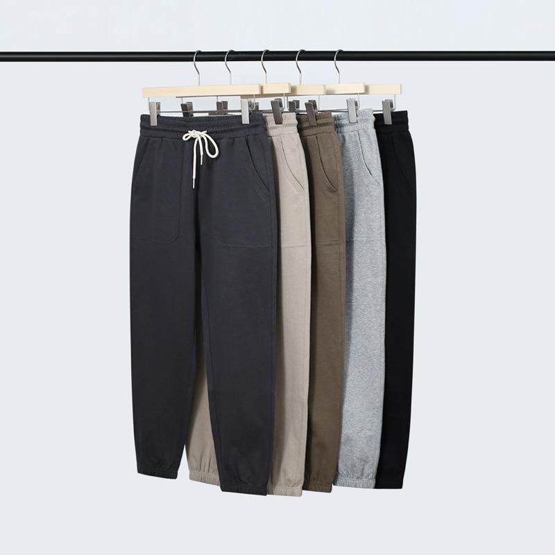 パンツ 男性用 カップル テーパードパンツ コットン レトロ ルーズ カジュアル スエットパンツ 深杏 ブラック カーキ ダークグレー M L XL XXL 春秋