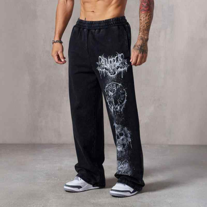 パンツ 男性用 運動パンツ トレーニングパンツ ジョガーパンツ ルーズフィット ストレート コットン 春秋 黒 紺 赤 オリーブ