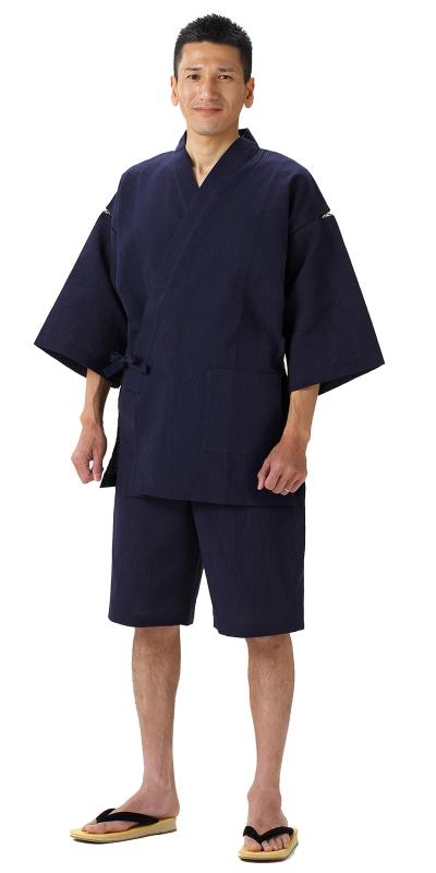 綿の郷(ワタノサト) 久留米ちぢみ織甚平 全行程 日本製 サイズ S/M/L/LL/3L 父の日 プレゼント 実用的 ファッション おしゃれ 服