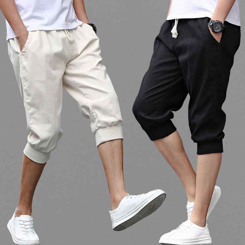ハーフパンツ 男性用 コットン 絞り染め ミドル丈 カジュアルパンツ ルームウェア アウトドア ゆったり 通気性 吸湿性 カーキ ブラック系