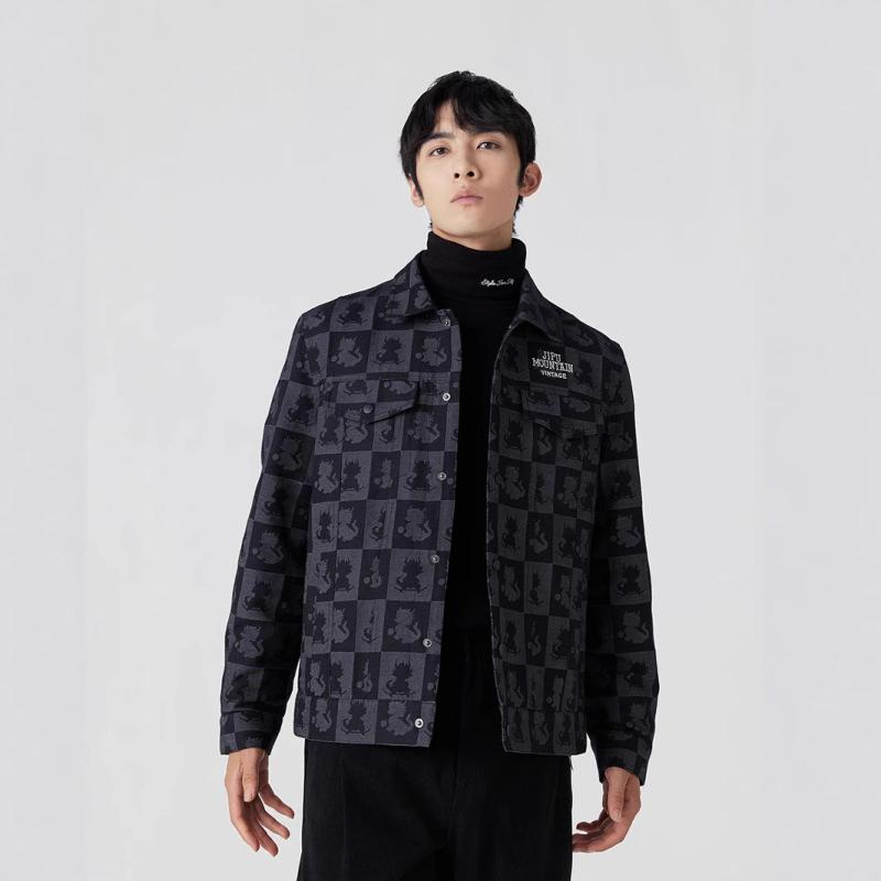ジャケット 男性用 トップス ストリート ファッション 快適 接触冷感 普段使い 長袖 格子柄 襟付き ポリエステル