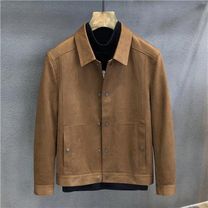 上衣 成人男性用 秋冬 向け スエードクロス 調 遊撃手丈 心地よい 生あたたかい 防寒 朦々たる 赤銅色 黒いこと 薄墨色 気が大きい大きさ