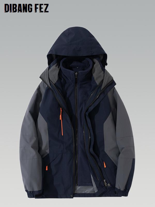 マウンテンパーカー 3way メンズ レディース 防風 防水 登山ウェア アウトドアウェア フリース インナー付き 取り外し可能 黒/紺/カーキ/白 S/M/L/XL/2XL/3XL/4XL