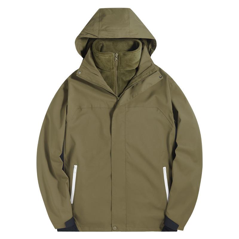 マウンテンパーカー 男女兼用 防風 防水 保温 登山 スキーウェア 3way ジャケット アウター アウトドア ウェア 撥水 防寒着 フリース インナー付き 取り外し可能 白 黒 灰色 緑 ピンク 水色 紫|イーマイショップ