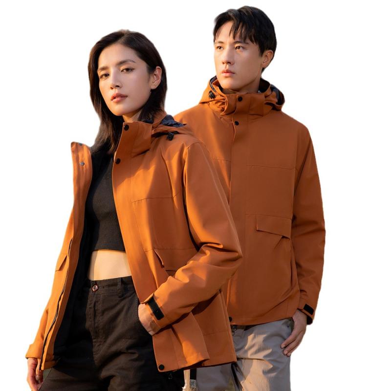 マウンテンパーカー メンズ レディース 防風 防水 登山ウェア 取り外し可能 フリースジャケット インナー付き 3in1 アウトドアウェア 秋冬用 作業服 コーヒー色 他|イーマイショップ