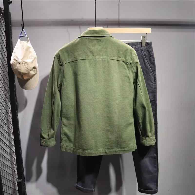 ジャケット 男性用 ミリタリー ワークジャケット ヘビーウェイト ウォッシュ加工 レトロ アーミースタイル アウター トップス 多ポケット 耐摩耗性 ブラック グリーン