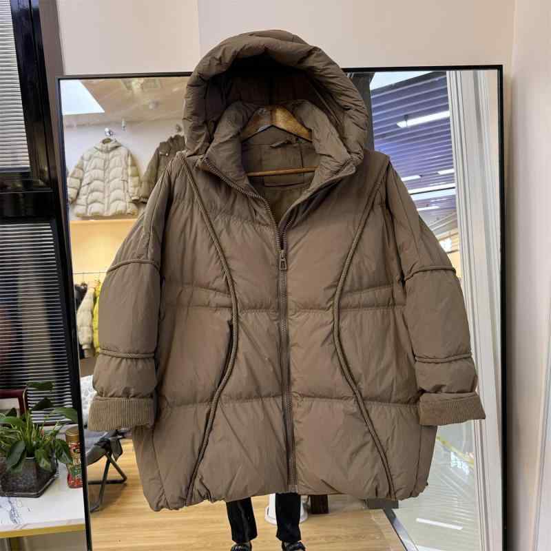 羽?服 レディース 中綿入り口・入口 軽さ ゆったり ボンネット付き添い人 秋冬 赤 ベージュ 黒 赤銅色 生あたたかい 防寒 ドルマンスリーブ