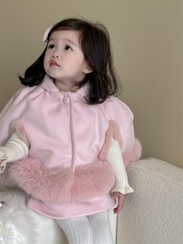キッズ 女の子 ワンピース セットアップ 韓国風 ケープ コート チュールスカート 2点セット 防寒 あったか 裏起毛 秋冬 かわいい ガーリー 4,916円