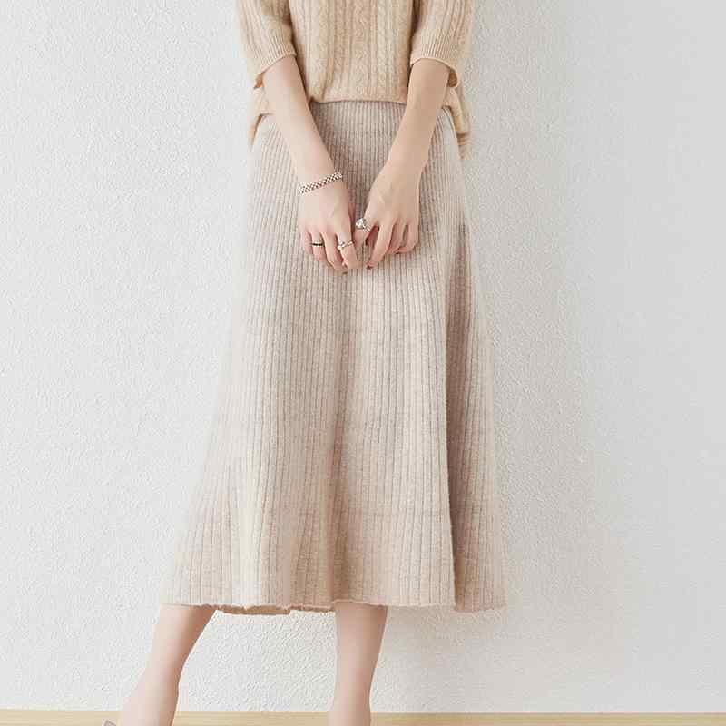 スカート レディース 秋冬 ウール 高腰 ミモレ丈 Aライン フレアスカート 無地 通勤 オフィス 深・稀? ・垢?色 深灰色 ブラック S M L XL XXL｜イーマイショップ