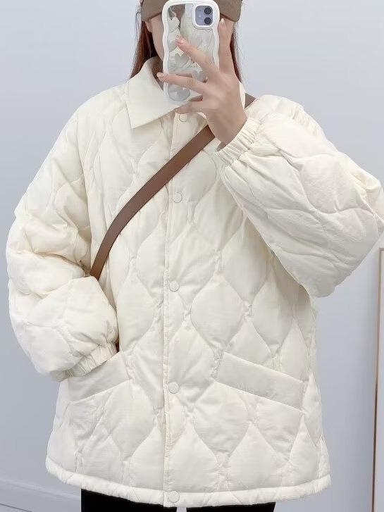 コート レディース 中綿 ミドル丈 ゆったり 暖かい キルティング アイボリー イエロー ブラック 秋冬