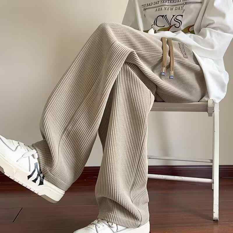 パンツ 男性用 コーデュロイパンツ 裏起毛 スウェットパンツ ストレートパンツ ワイドレッグパンツ カジュアルパンツ イージーパンツ 秋冬 普段使い リラックスウェア ブラック カーキ ブラウン ベージュ M L XL XXL 3XL 4XL