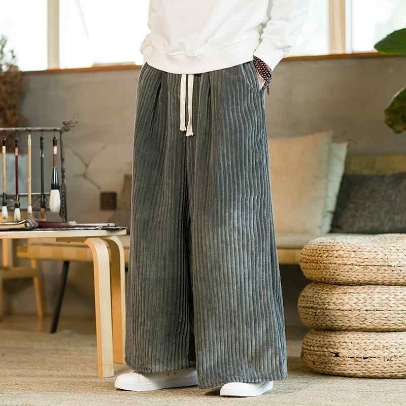 パンツ 男性用 ランタンパンツ コーデュロイパンツ リラックスパンツ テーパードパンツ ウエスト紐 灰色 黒 紺 黄色 M L XL 2XL 3XL 4XL 5XL