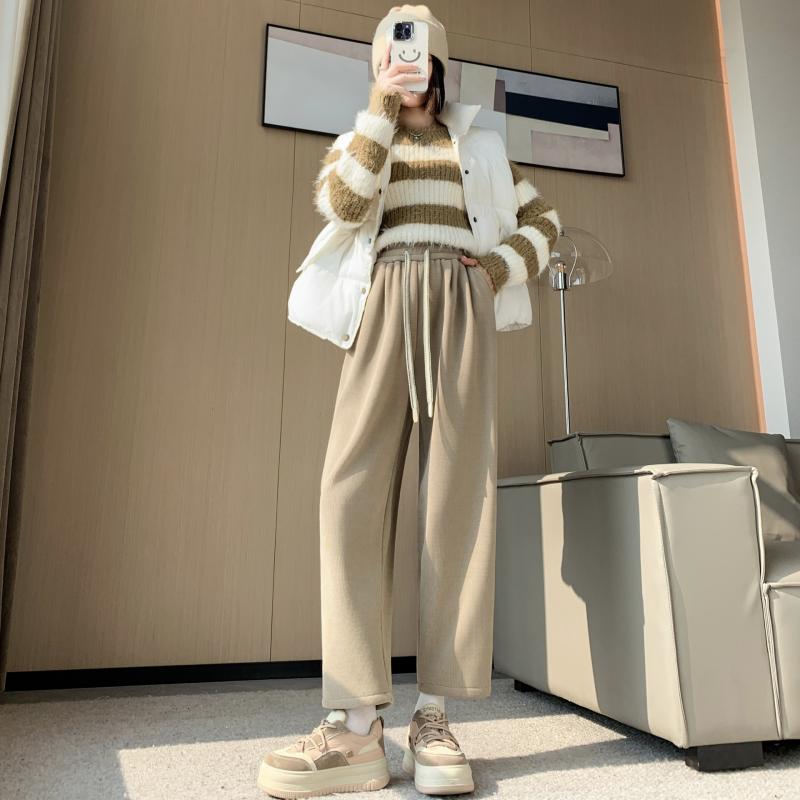 パンツ レディース コーデュロイ ワイドレッグパンツ 裏起毛 あったか ゆったり シェニール ハーレムパンツ カジュアルパンツ 普段使い 通勤 ミルクホワイト オートミール ブラック