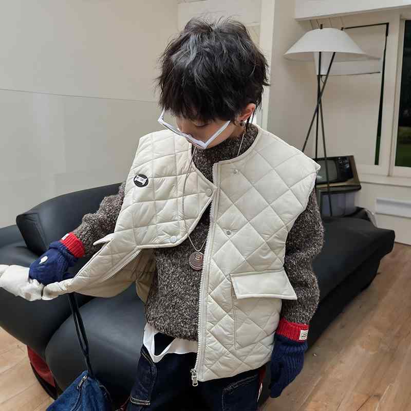 子供服 ベスト 男の子 秋冬 キッズ 韓国風 ファッション 無地 ひし形 ノースリーブ トップス 男児 カーディガン アウター 110cm 120cm 130cm 140cm 150cm 160cm