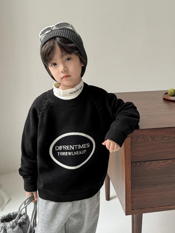 子供服 ニット セーター 男の子 秋冬 厚手 長袖 トップス プルオーバー 丸首 110cm 120cm 130cm 140cm 150cm 160cm 170cm 普段着 部屋着