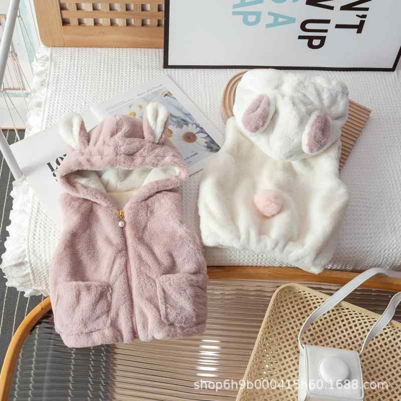 子供服 ベスト 秋冬 女児 裏起毛 モコモコ あったか かわいい ガールズ アウター 防寒着 チョッキ 普段使い お出かけ