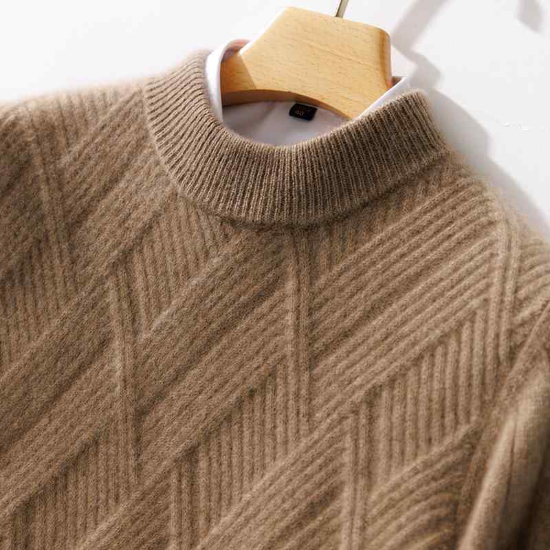 ニット メンズ 男性用 セーター ウール クルーネック 長袖 プルオーバー ゆったり 厚手 秋冬 あったか 暖かい 伸縮性 無地 カジュアル きれいめ トップス 普段使い 部屋着 グレー ブルー 青 緑 レッド 赤 ベージュ S M L XL XXL X