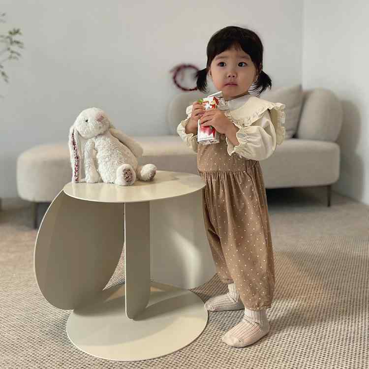 子供用 オーバーオール 長ズボン 春秋 ベビー カジュアル パンツ ドット柄 コットン 高腰 柔らかい 快適