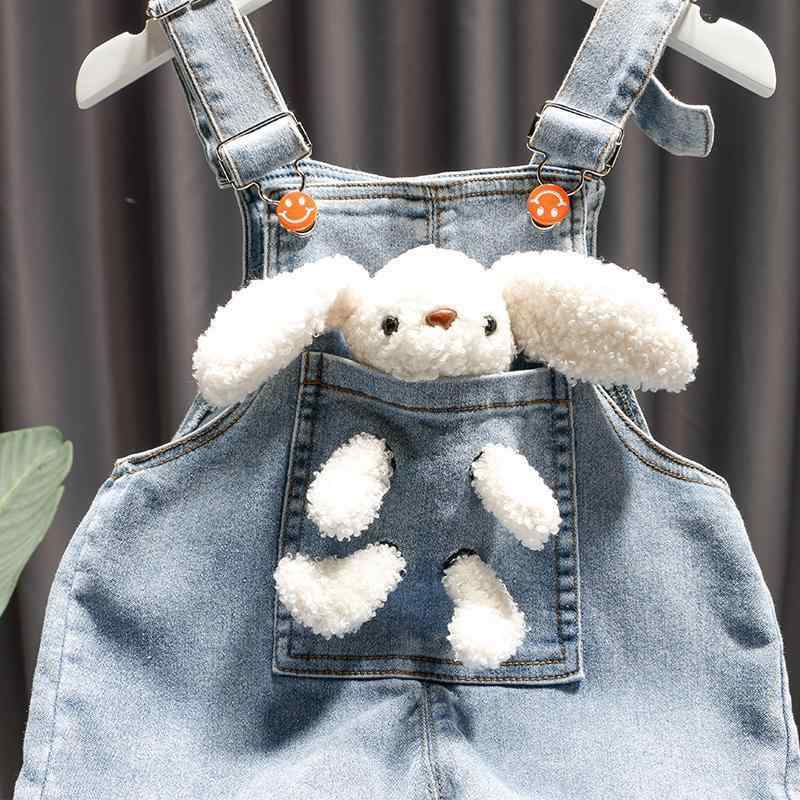 キッズ 女の子 シャツ デニム オーバーオール セットアップ 春秋 長袖 トップス 長ズボン かわいい ウサギ 4,425円