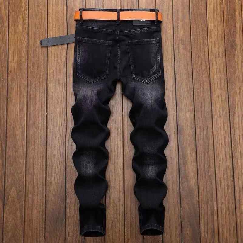 ジーンズ メンズ 男性用 スキニー デニムパンツ 裏起毛 伸縮性 スリム タイト 細身 カジュアル 黒