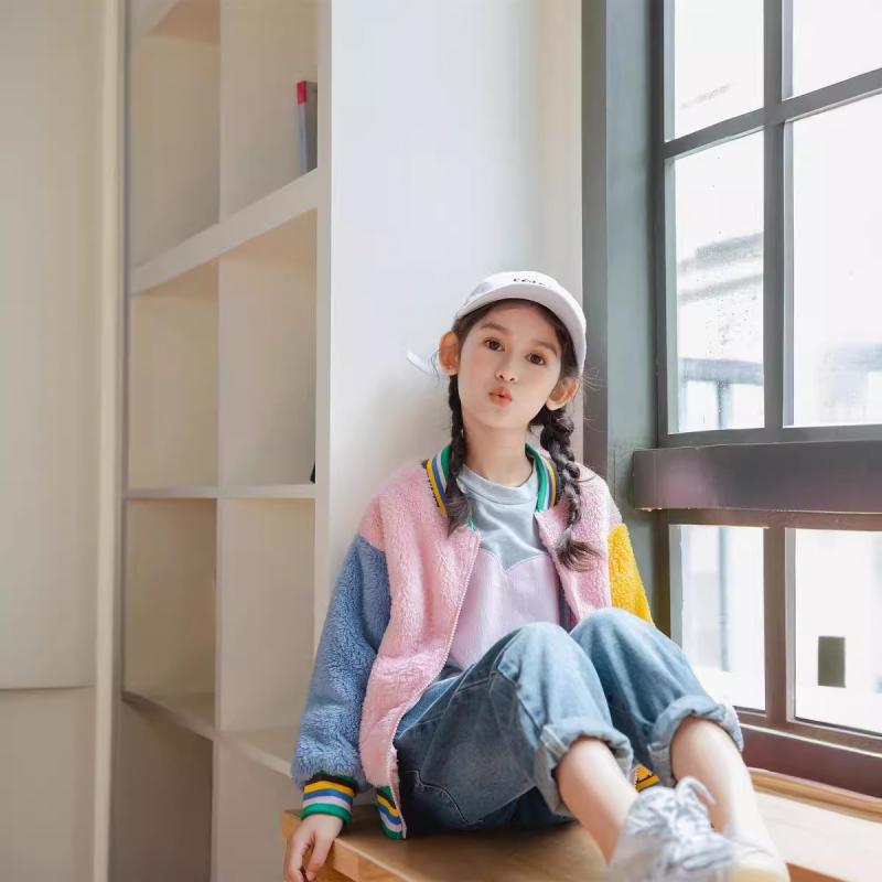 子供服 ジャケット 男女兼用 アウター 春秋 裏起毛 ストライプ 配色 ジップアップ ジャンパー 幼児 ベビー ボーイズ ガールズ 80 90 100 110 120
