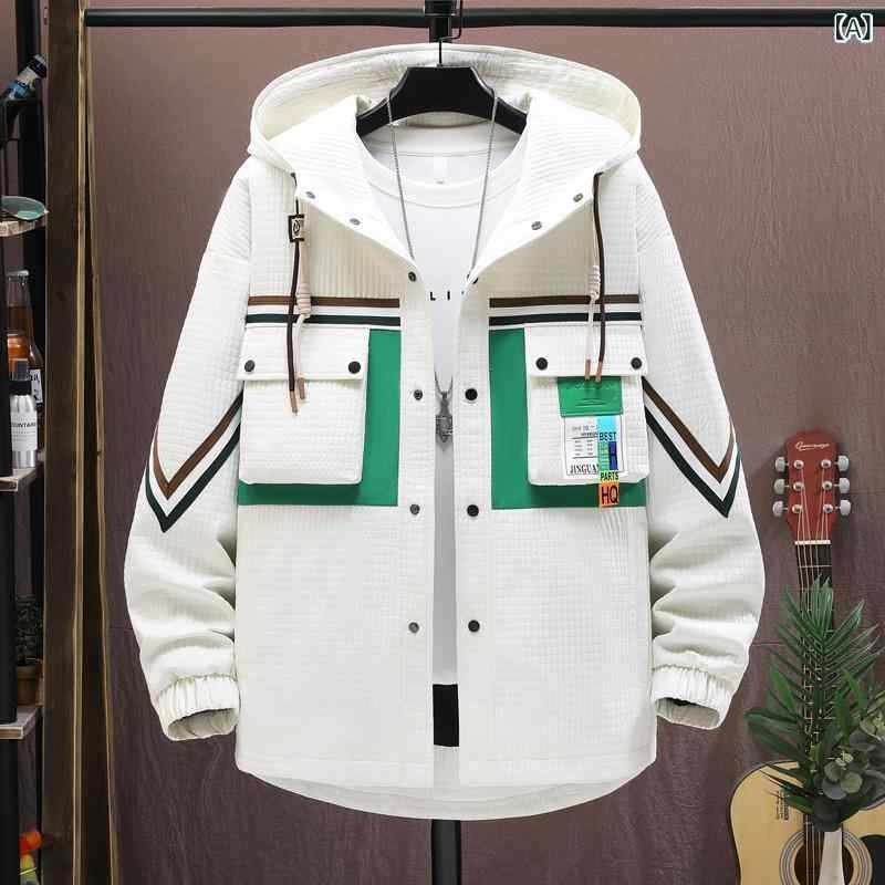 ジャケット メンズ 男の子 春物 アウター 野球服 ジャンパー 高校生 中学生 大学生 ブルゾン スタジャン 配色 普段使い 街着 長袖 防風 撥水画像