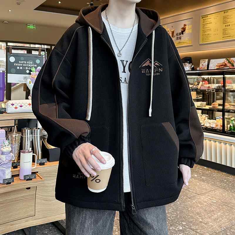 ジャケット キッズ 男の子 大童サイズ 春秋 アウター 幾何学模様 野球服 ジャンパー 黒 白 カーキ 12歳 13歳 14歳 15歳 ポリエステル 耐摩耗性 カジュアル スタイル