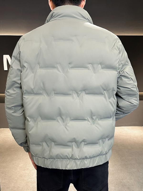 羽?服 男性用 立襟 ショート丈 アウター 防寒 暖かい ポリエステル 秋冬 ブラック 豆グレー カーキ M L XL XXL XXXL XXXXL 抗寒 700フィルパワー