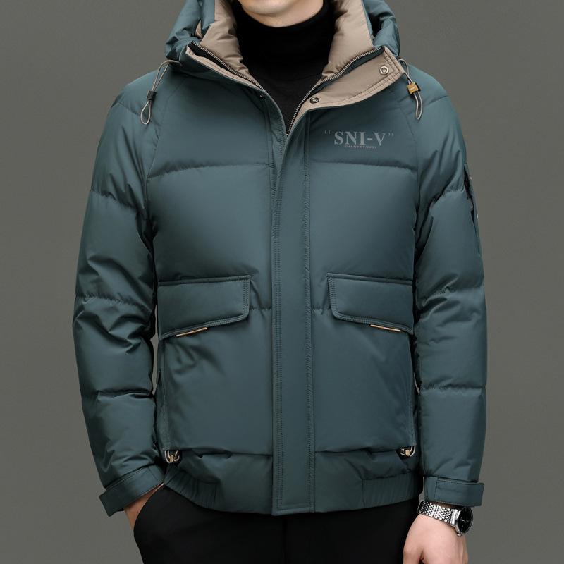 羽?服 メンズ 男性用 秋冬 フード付き 防寒 抗寒 撥水 白?? アウター トップス カジュアル ゆったり 普段使い ブラック カーキ グリーン 14,647円