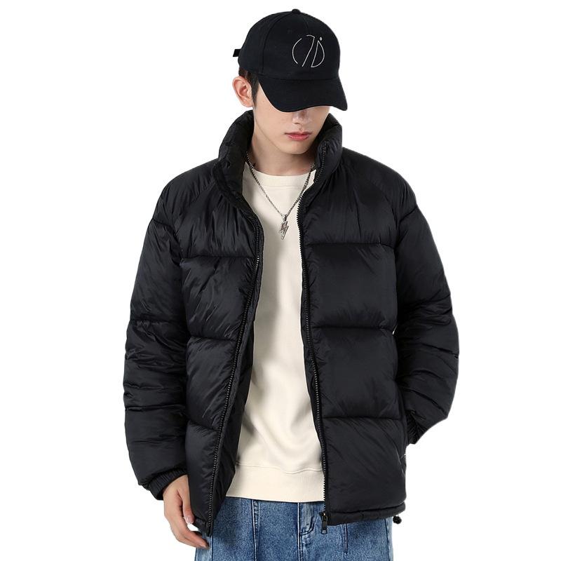 羽?服 メンズ 成人男性用 防寒 アウター 保温 上衣 立ち襟 ポリエステル ?松 多衣嚢 黒いこと 秋冬 コート・ジャケット-メンズファッション