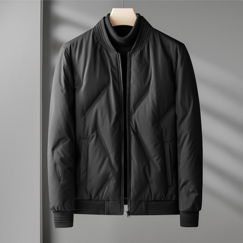 羽?服 メンズ 男性用 冬物 アウター ジャケット ブルゾン 防寒 灰色 紺色 カーキ色 黒色 ポリエステル
