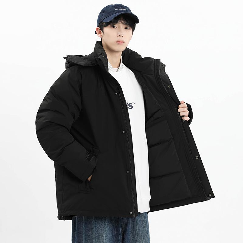 羽?服 メンズ 男性用 韓国風 中綿入り ジャケット アウター ジャンパー ブルゾン フード付き 防寒 暖か 軽い 軽量 あったか ゆったり 大きいサイズ 秋冬