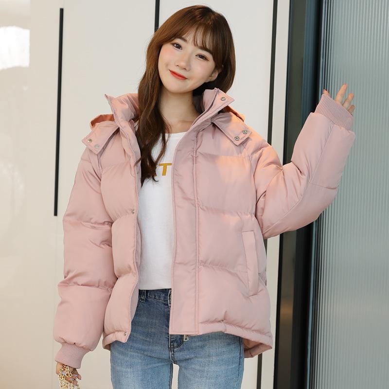 ダウンジャケット レディース 韓国風 ゆったり アウター ショート丈 中綿 防寒 あったか ピンク ブラック系