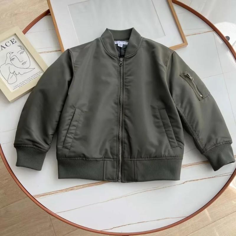 子供服 ジャケット 秋冬 ミリタリー フライトジャケット 男の子 女の子 アウター ジャンパー 厚手 綿 110cm 120cm 130cm 140cm 150cm 160cm ブラック オリーブ