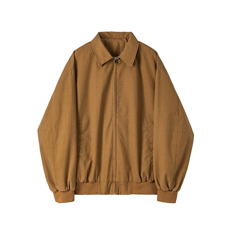 ジャケット 男性用 ブルゾン 春秋 美式 フライトジャケット Gジャン ウォッシュ加工 デニム アウター 普段使い 黒 グレー ピンク系 ブラウン 6,000円