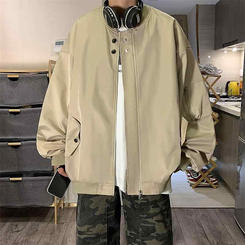上衣 成人男性用 スタジャン ベイスボール アウター 耐摩耗 防しわ産業 ポリエステル ミリタリー ベージュ 黒いこと 黒 緑