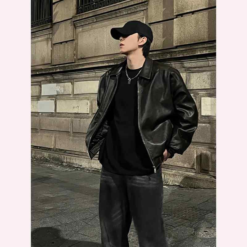 レザージャケット 男性用 ライダースジャケット 春秋 薄手 裏起毛 アメリカン レトロ バイカー ジャケット 黒 緑 耐摩耗性 普段使い