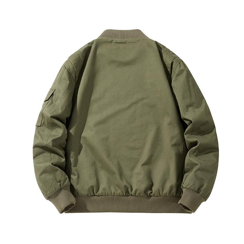ジャケット 男性用 秋冬 裏起毛 厚手 防寒 暖かい ゆったり カジュアル ファッション パイロットジャケット ミリタリー アーミーグリーン｜イーマイショップ